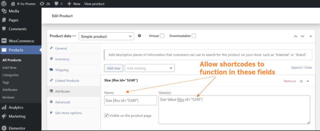 Enable Shortcodes in WooCommerce Product Attribute Fields